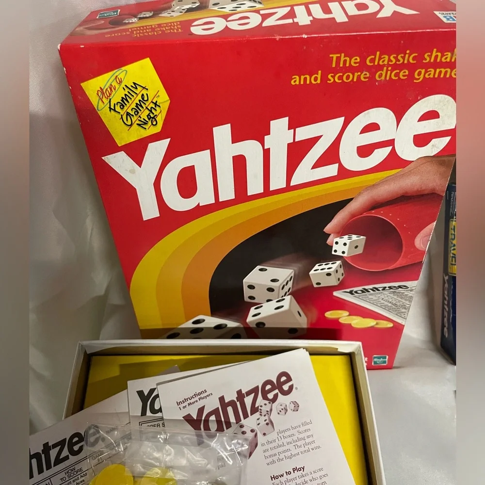 Yahtzee Classic Board Game - Red & Yellow Box & Travel Yahtzee - Picture 2 of 7